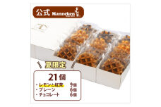 ＜冷凍便＞マネケン ベルギーワッフル 夏限定21個入ギフトセット(TFR-PChRt21G)【1300848】