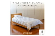 逸品 アイスランド産アイダーダック ダウン98% 夏用肌掛け羽毛ふとん ダブルサイズ【1457436】