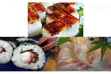 穴子箱寿司・蛸巻寿司・鯛昆布締め　明石海峡セット