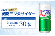 炭酸 三ツ矢サイダー 250ml × 30本 ( 1ケース ) 缶 飲料 炭酸飲料 飲み物 ドリンク ジュース 缶ジュース 三ツ矢 サイダー まとめ買い 箱 買い ケース ミツヤサイダー 送料無料 アサヒ飲料 兵庫 兵庫県 明石市