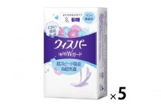ウィスパー 1枚2役Wガード 女性用 吸水ケア 3cc 40枚入 5パック