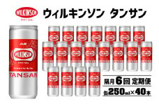 【隔月6カ月定期便】ウィルキンソン タンサン 250ml缶 20本×2ケース　飲料 炭酸水 ウィルキンソン炭酸 炭酸飲料 本格炭酸水 ソーダ水 災害 防災 備蓄 非常用 明石市 兵庫県
