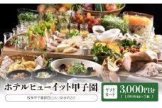 ホテルヒューイット甲子園 　ギフトカード1,000円券×3枚
