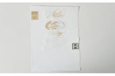 帯揚げ　白地に貝合わせの刺繍 [№5275-0185]
