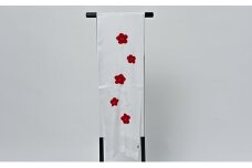 帯揚げ　白地に赤　絞り　輪出し　リンダシ　帯上げ　着物に [№5275-0231]