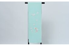 帯揚げ　水色に花柄の刺繍　帯上げ　着物に [№5275-0228]