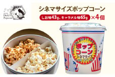 シネマサイズポップコーン(しお味43g キャラメル味65g)×4個［ ポップコーン お菓子 スイーツ 詰め合わせ 食べ比べ ］ [№5275-0682]