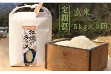 【定期便・全3回】かきがらライスプレミアムコシヒカリ 玄米5kgx3回