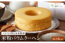 【コウノトリ育むお米使用】米粉バウムクーヘン（高さ 6cm）