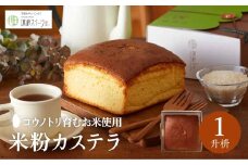 【コウノトリ育むお米使用】米粉カステラ一升枡焼き