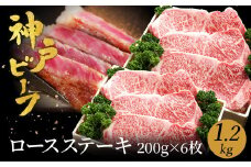 神戸牛 ロースステーキ 1.2kg【200g×6枚】牛肉 ステーキ ロース 霜降り ステーキ肉 但馬牛 黒毛和牛 和牛 国産牛 赤身 ステーキ 牛 肉 焼肉 太田牧場 太田牛 神戸ビーフ TYST10【但馬牛太田家】