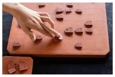 牛革 将棋（彫り駒、盤、駒置き）セット　亘山作　522011