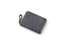 【豊岡財布】コンパクトラウンドファスナー財布　チャコールグレー　35-0187