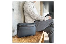 豊岡産鞄 合皮角型ポーチ（大）（25945-06）濃いグレー / かばん カバン 鞄 バッグ