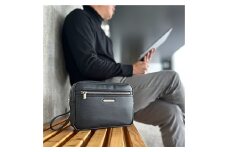 豊岡産鞄 合皮角型ポーチ（小）（25946-06）濃いグレー / かばん カバン 鞄 バッグ