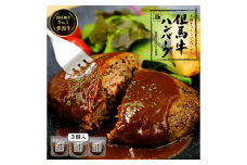 ハンバーグ A5ランク但馬牛100%使用！ 調理済みで温めるだけ / 大きめ150g 3個入り 但馬牛 ハンバーグ 極 kiwami 牛肉100% 特製ソース 国産牛 黒毛和牛 急速冷凍 職人手作り レンチン 個包装 ギフト セット【但馬牛証明書・化粧箱入り】