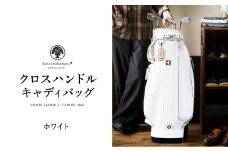 木の庄帆布 ゴルフバッグ クロスハンドル キャディバッグ（ホワイト）/ KinoshoTRANSIT キャディーバッグ ゴルフ用品 軽量 帆布製 メンズ レディース ホワイト 白色【2024年モデル】