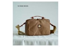 木の庄帆布 キャンバスゴルフラウンド カートラック ショルダーバッグ（スモークブラウン）/ Kinosho TRANSIT Bon Voyage CART LUCK BAG18merci ゴルフ ラウンドバッグ カバン 鞄 メンズ レディース ブラウン