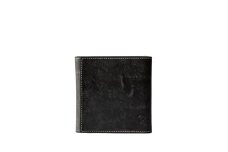 本革製三つ折り財布(ショルダーベルト付き)(ブラック×グレー)/ イタリア製 本革 革 財布 三つ折り財布 高級 おしゃれ サイフ さいふ メンズ レディース ブラック 黒色 ラフトレザーズ 