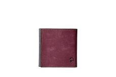本革製三つ折り財布(ショルダーベルト付き)(パープル×ネイビー)/ イタリア製 本革 革 財布 三つ折り財布 高級 おしゃれ サイフ さいふ メンズ レディース パープル 紫色 ラフトレザーズ 