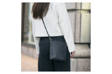 豊岡鞄 haaki Leather SDバッグ HLB101 ネロ / KOMOREBI 木和田正昭商店 牛皮革 革 ショルダーバッグ レディース 高級 おしゃれ バッグ かばん カバン 鞄 シンプル デザイン ハンドメイド ブラック 黒色