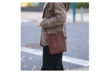 豊岡鞄 haaki Leather SDバッグ HLB101 チョコラート / KOMOREBI 木和田正昭商店 牛皮革 革 ショルダーバッグ レディース 高級 おしゃれ バッグ かばん カバン 鞄 シンプル デザイン ハンドメイド ブラウン 茶色