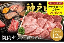神戸牛 焼肉セット 牛肉 焼肉用 肩 もも 計600g×2パック / 焼き肉 セット 食べ比べ 牛 肉 霜降り 但馬牛 黒毛和牛 和牛 国産牛 焼肉 やきにく アウトドア キャンプ BBQ 太田牧場 太田牛 神戸ビーフ YY2-2 【但馬牛太田家】