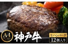 神戸牛 生ハンバーグ （100g×12個）【帝神志方ミート】