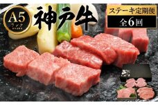 神戸牛 豪華ステーキ便 【全6回】（サーロイン・もも・ヘレ・ロース・ミニ・肩ロースステーキ） / 神戸ビーフ ステーキ 肉 A5ランク牛肉 冷凍 霜降り ステーキセット 食べ比べ 希少部位 いちぼ ひうち まるしん 内平 みすじ 亀の甲