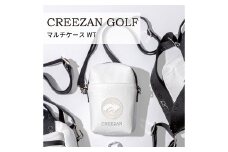 CREEZAN GOLF クリーザンゴルフ マルチケース ホワイト CCGI-017-01 / ゴルフ ミニショルダーバッグ ゴルフバッグ 軽量 収納力 水濡れに強い 高機能合成皮革 ショルダーストラップ付き シンプル デザイン