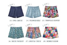 メンズ 下着 ショート トランクス Lサイズ 2枚 / 特別色 / 13 Purple check×14 Flower blue / ZIVANE ジバン / 締め付け感の無い / 専用BOX付き アンダーウェア