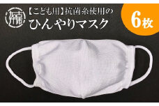 【こども用】抗菌糸使用のひんやりマスク6枚セット《 マスク 子供用 小さめ ナイロン 接触冷感 小中学生用 》【2401N02402】