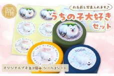 うちの子大好きセット オリジナルプチ缶3個+シール3シート 《 ペットグッズ 犬 容器 小物入れ 缶 シール オリジナル ステッカー セット 》【2401N13302】