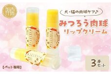 【ペット専用】みつろう肉球リップクリーム3本セット《 ペットグッズ 犬 ケア 国産みつろう100% スティッククタイプ オーガニック ホホバオイル 》【2400N13311】