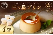 【五つ星ひょうご認定】日本一こだわりたまごの三ツ星プリン(125g×4個)《 プリン 三ツ星プリン こだわりたまご お取り寄せ スイーツ お菓子 デザート 》【2400H12606】