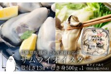 牡蠣 定期便 生食 坂越かき むき身 500g×1、 殻付き 13個(初回牡蠣ナイフ・軍手付き)2ヵ月連続お届け 生牡蠣 冬牡蠣