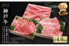 神戸牛 フルコースセットB 計4.6kg AKFC30[ 肉 牛肉 神戸ビーフ すき焼き しゃぶしゃぶ 焼肉 ステーキ ]