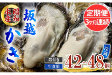 定期便 牡蠣 生食用 坂越かき 殻付き 42～48個《3ヶ月連続お届け》 昭和水産 [ 生牡蠣 真牡蠣 かき カキ 冬牡蠣 ]