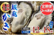 定期便 牡蠣 生食用 坂越かき 殻付き 42～48個《3ヶ月連続お届け》 昭和水産 [ 生牡蠣 真牡蠣 かき カキ 冬牡蠣 ]