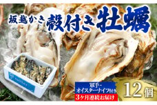 【発送月固定定期便】生食OK 坂越かき 殻付き牡蠣 12個 軍手・オイスターナイフ付全3回