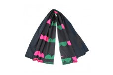 【POLS】コットン・ カットジャカードストール （SC-0001-GRY）（50-15）