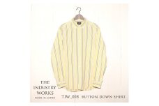 36-2　播州織メンズシャツ「THE INDUSTRY WORKS」（1着）【TIW_008（イエロー×ホワイト×ネイビー）】Lサイズ