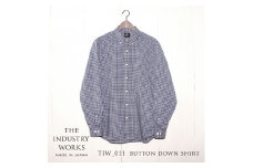 36-2　播州織メンズシャツ「THE INDUSTRY WORKS」（1着）【TIW_011（ネイビー×ホワイト）】Sサイズ