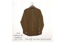 36-2　播州織メンズシャツ「THE INDUSTRY WORKS」（1着）【TIW_020（ベージュ×ブラウン×イエロー）】LLサイズ