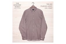 36-2　播州織メンズネルシャツ「THE INDUSTRY WORKS」（1着）【TIW_052（グレー）】Mサイズ