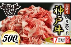 期間限定【神戸牛 牝】【7営業日以内発送】切り落とし肉 500g (065-2) 川岸畜産 神戸ビーフ 小間切れ 