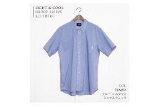 33-13　播州織メンズシャツ「THE INDUSTRY WORKS」（半袖・1着）【TIW_059（ブルー×ホワイト）】Lサイズ