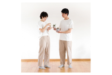 33-15 播州織shuttle ユニセックス ソリッドパンツ（ベージュ）サイズ１(U)