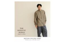 47-9　播州織メンズシャツ「BRITISH OFFICERS SHIRT」（1着）　TIW_107（ホワイト）・Lサイズ