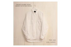 47-10　播州織メンズシャツ「US CHAMBRAY WORK SHIRT」（1着）　TIW_110（ホワイト）・Lサイズ